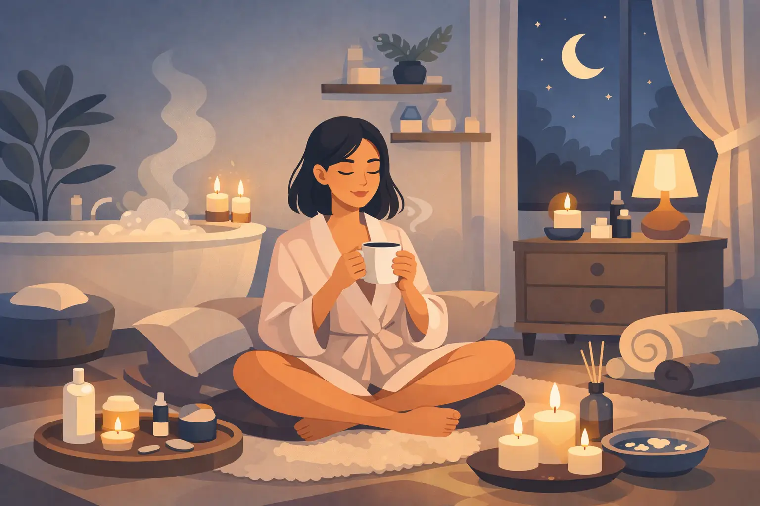 A Relaxing Evening Self Care Routine at Home